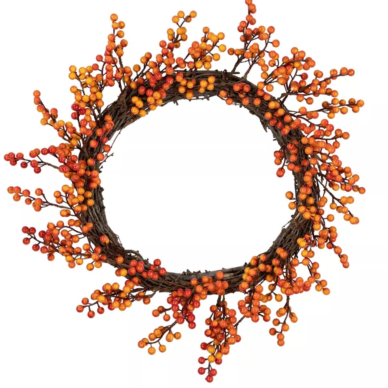 18 Inch Artificial Berry Fall Harvest Twig Wreath for Autumn Decor